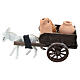 Donkey cart with jars for 8 cm Neapolitan Nativity Scene, 10x5x10 cm s1