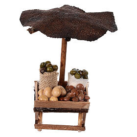 Market stall with terracotta vegetables, accessory for 6 cm Neapolitan Nativity Scene, 5x5x5 cm