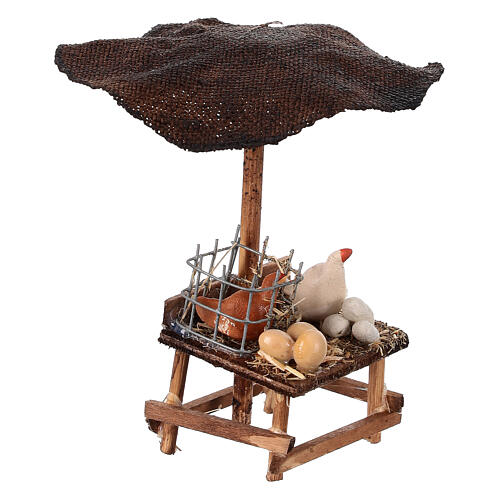 Banco uova galline presepe napoletano 6 cm 5x5x5 cm 2