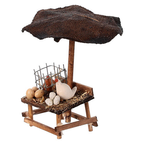 Banco uova galline presepe napoletano 6 cm 5x5x5 cm 3
