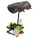 Market stall with terracotta mussels and parasol, accessory for 6 cm Neapolitan Nativity Scene, 10x5x5 cm s2