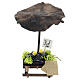 Stoisko z parasolem i cozzami, szopka neapolitańska 6 cm, 10x5x5 cm s1