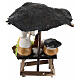 Stoisko z parasolem i serami, szopka z Neapolu 6 cm, 10x5x5 cm s4