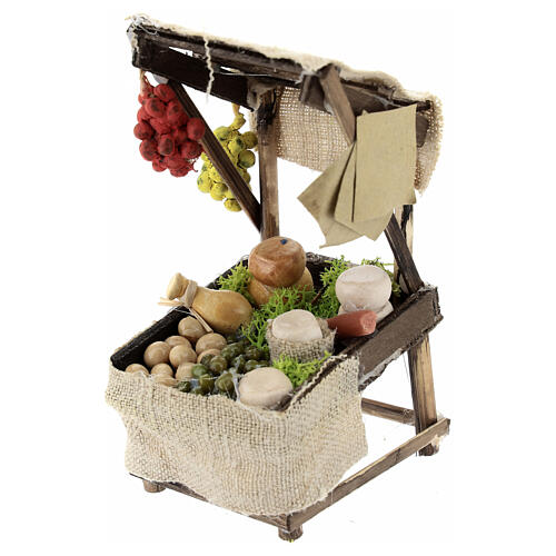 Gemüse- und Käse-Verkaufsstand, Krippenzubehör, neapolitanischer Stil, für 10 cm Krippe, 10x5x5 cm 2