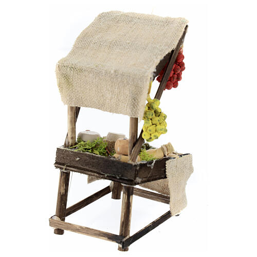 Gemüse- und Käse-Verkaufsstand, Krippenzubehör, neapolitanischer Stil, für 10 cm Krippe, 10x5x5 cm 4