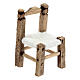 Cane-bottom chair, wood and twine, for 6 cm Neapolitan Nativity Scene, 4x2x2 cm s1