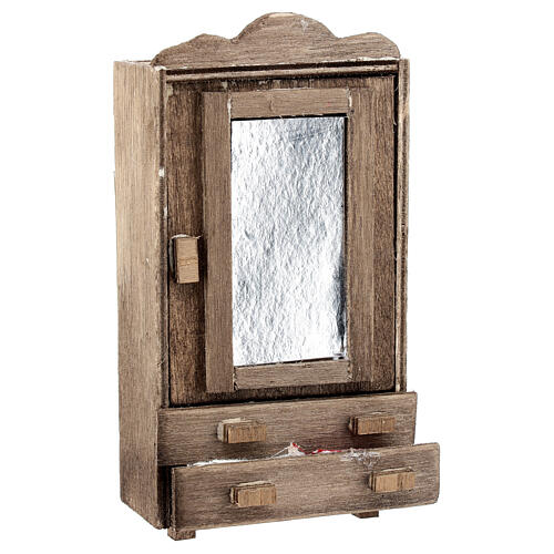 Furniture set, wooden closet and nightstand for 10 cm Neapolitan Nativity Scene 2