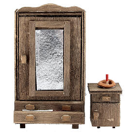 Bedroom set with closet and nightstand for 8 cm Neapolitan Nativity Scene