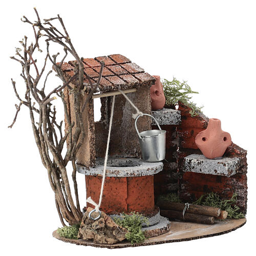 Wooden well, 15x15x10 cm, setting for 10 cm Neapolitan Nativity Scene 3