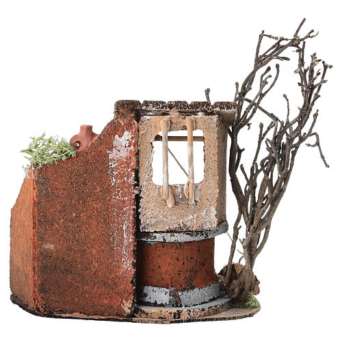 Décor puits crèche napolitaine 10 cm bois 15x15x10 cm 4