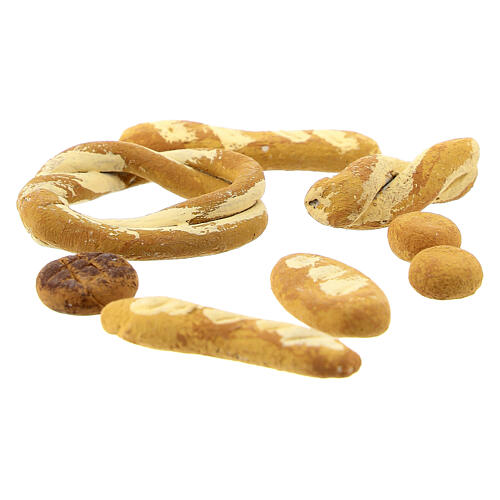 Set 8 pezzi pane miniatura presepe 8-12 cm Napoli 1