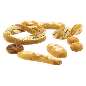 Zestaw 8 sztuk chlebów, miniatury do szopki z Neapolu 8-12 cm