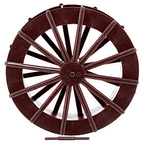 Rad für Wassermühle, Krippenzubehör, 15 cm Durchmesser, PVC, braun