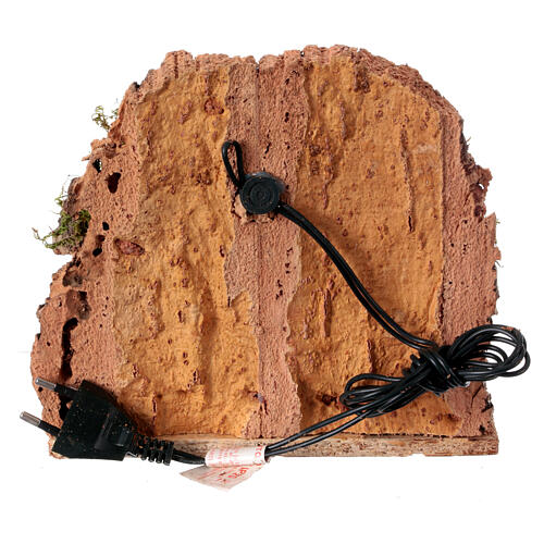 Rustic cork stable for 6-8 cm Neapolitan Nativity Scene, 20x20x15 cm 4