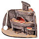 Four à bois avec lumière effet flamme 15x15x10 cm crèche napolitaine 10 cm s2