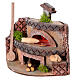 Neapolitan nativity scene 10 cm wood oven with flickering fire 15x15x10 cm s2