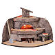 Neapolitan nativity scene 10 cm wood oven with flickering fire 15x15x10 cm s1