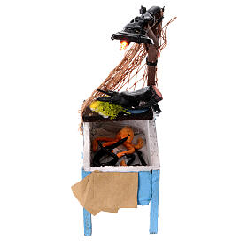 Banchetto polpi anguille presepe 12 cm napoletano lampione 15x10x5 cm