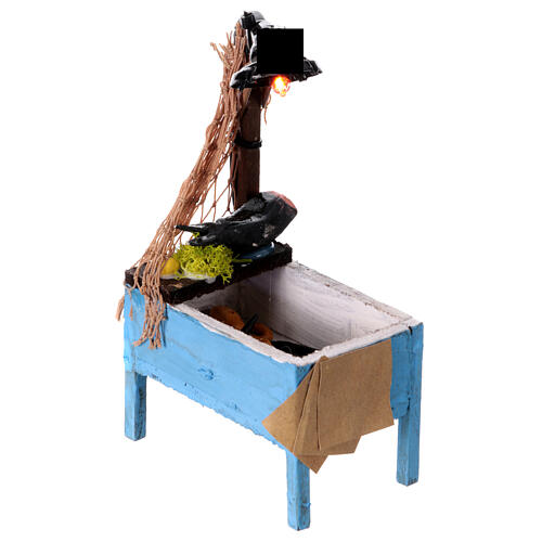 Banchetto polpi anguille presepe 12 cm napoletano lampione 15x10x5 cm 3