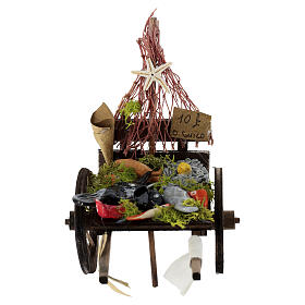 Carro pescivendolo presepe 10 cm Napoli 10x15x5 cm