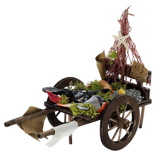 Carro peixeiro presépio napolitano 10 cm 10x15x5 cm 1