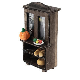 Kitchen dresser with vegatables for 10 cm Neapolitan Nativity Scene, 10x5x5 cm