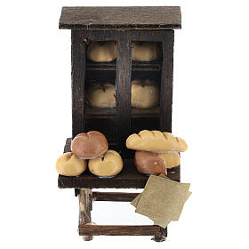 Kitchen dresser with bread for 10 cm Neapolitan Nativity Scene, 10x5x5 cm