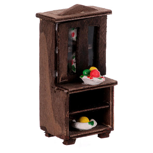 Vitrine miniature pour crèche napolitaine de 8 cm bois terre cuite 3