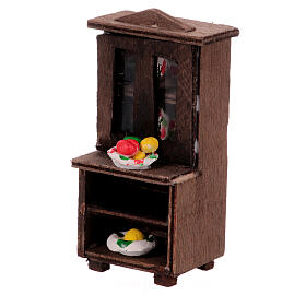 Nativity scene miniature sideboard 8 cm wood terracotta Naples