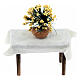 Tisch mit Blumenvase, Krippenzubehör, neapolitanischer Stil, für 8 cm Krippe, 8x5x3 cm s1