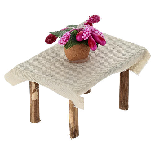 Mesa flores belén napolitano 8 cm madera 8x5x3 cm 3
