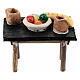 Gedeckter Tisch, Krippenzubehör, neapolitanischer Stil, für 8 cm Krippe, 5x5x3 cm s3