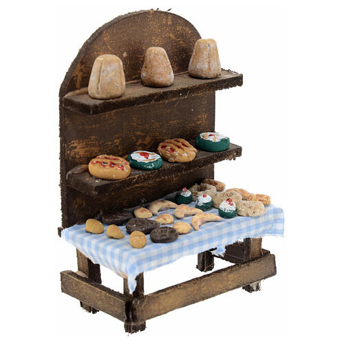 Pastry stall for 12 cm Neapolitan Nativity Scene, 15x10x5 cm 3