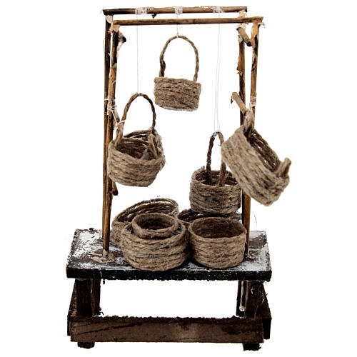 Banco cesti presepe 12 cm Napoli 15x10x5 cm 1