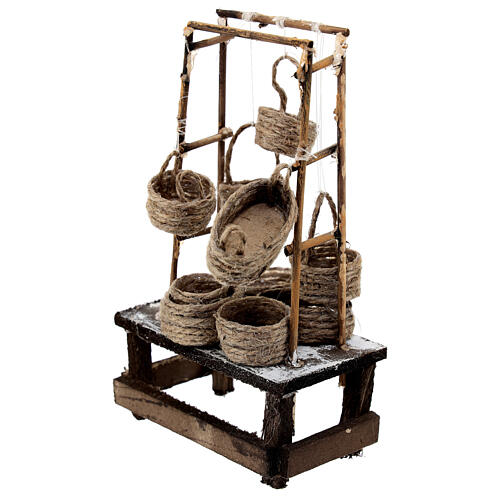 Banco cesti presepe 12 cm Napoli 15x10x5 cm 2