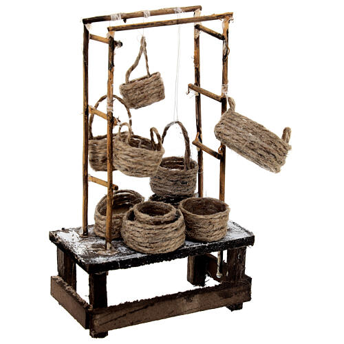 Banco cesti presepe 12 cm Napoli 15x10x5 cm 3