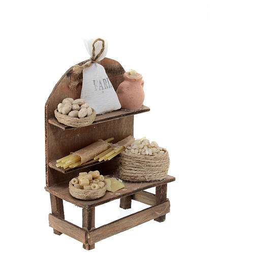Banchetto pasta presepe 12 cm napoletano 15x10x5 cm 3