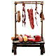 Fleisch-Verkaufsstand, Krippenzubehör, neapolitanischer Stil, für 12 cm Krippe, 15x10x5 cm s1