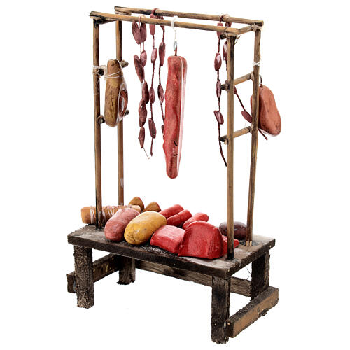 Butcher's stall for 12 cm Neapolitan Nativity Scene, 15x10x5 cm 2