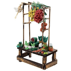 Gemüse-Verkaufsstand, Krippenzubehör, neapolitanischer Stil, für 12 cm Krippe, 15x10x5 cm