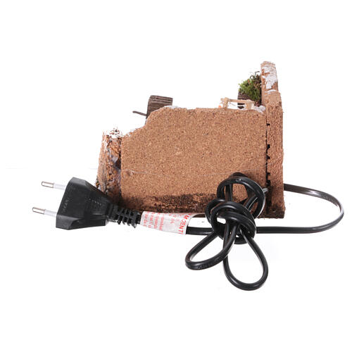 Cenário espeto de assar luz efeito chama presépio napolitano 6 cm 10x10x10 cm 4