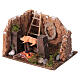 Rotisserie setting with light fire effect nativity scene 6 cm Naples 10x10x10 cm s2