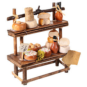 Étal fromager crèche napolitaine 12 cm terre cuite 15x10x5 cm