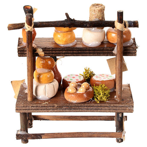 Banco formaggi terracotta presepe napoletano 12 cm 15x10x5 cm 4
