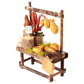 Market stall for 12 cm Neapolitan Nativity Scene, miniature terracotta food