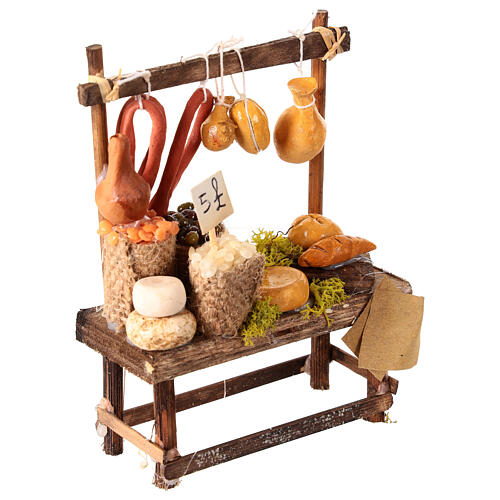 Market stall for 12 cm Neapolitan Nativity Scene, miniature terracotta food 3