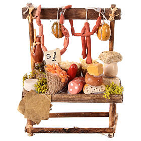 Banco misto mercato presepe 12 cm Napoli 15x10x5 cm