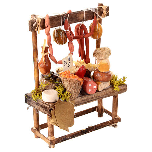 Banco misto mercato presepe 12 cm Napoli 15x10x5 cm 3