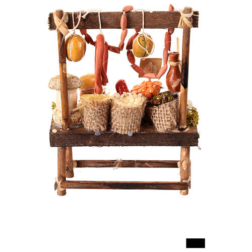 Banco misto mercato presepe 12 cm Napoli 15x10x5 cm 4