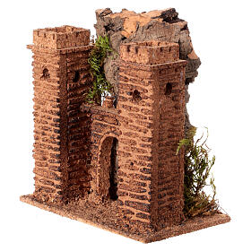 Castelo ornamental cortiça presépio 6 cm napolitano 15x15x10 cm